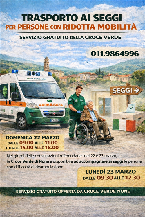 Accompagnamento ai seggi con Croce Verde.