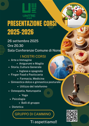 Presentazione corsi 2025 - 2026 dell'UNITRE